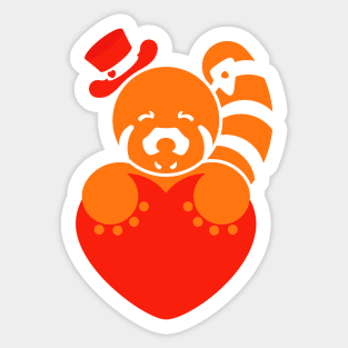 Red Panda with Heart Sticker